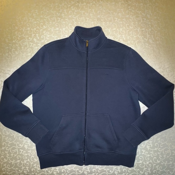 Michael Kors Mens Front Zip Logo Cotton Navy Sweatshirt - Picture 5 of 14